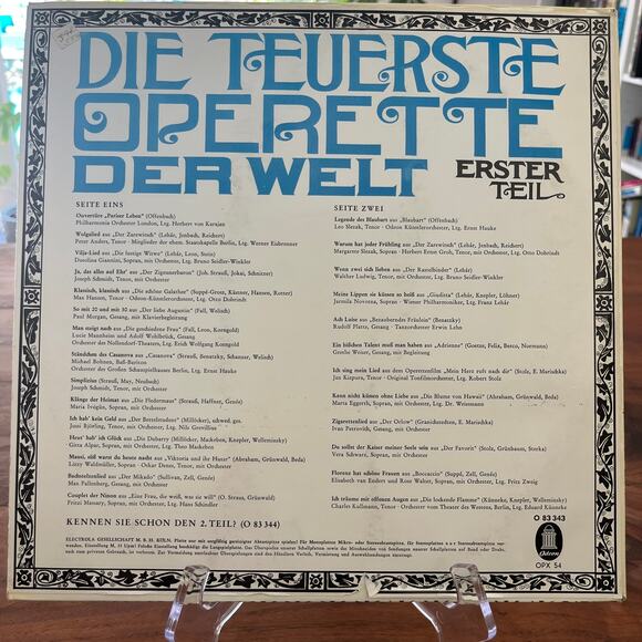 Die Teuerste Operette Der Welt Erster Teil Vinyl LP Odeon O 83 343 - Picture 7 of 7